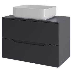Тумба с раковиной Orange Line Li-70TugMDF+B05-500W графит матовый, 70 см