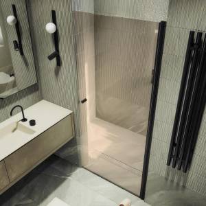 Душевая дверь в нишу MaybahGlass MGD-1674-6 профиль черный, стекло бронза, 198x70