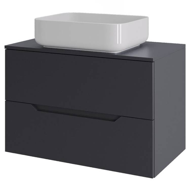 Тумба с раковиной Orange Line Li-70TugMDF+B05-500W графит матовый, 70 см