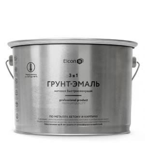Грунт-эмаль по ржавчине 3 в 1 Elcon матовая коричневая 10 кг