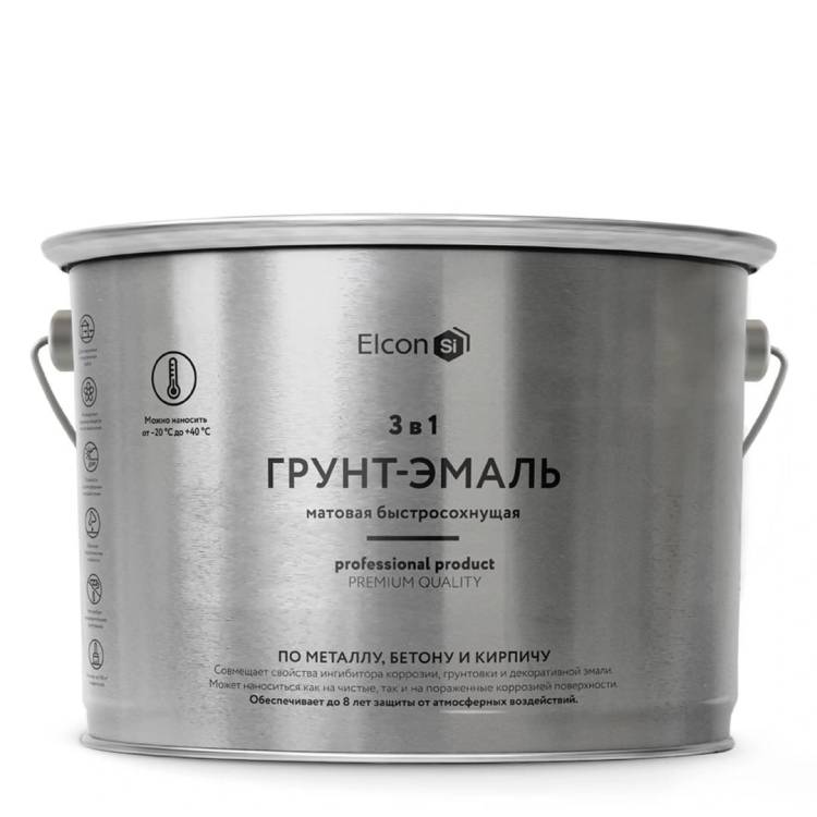 Грунт-эмаль по ржавчине 3 в 1 Elcon матовая коричневая 10 кг