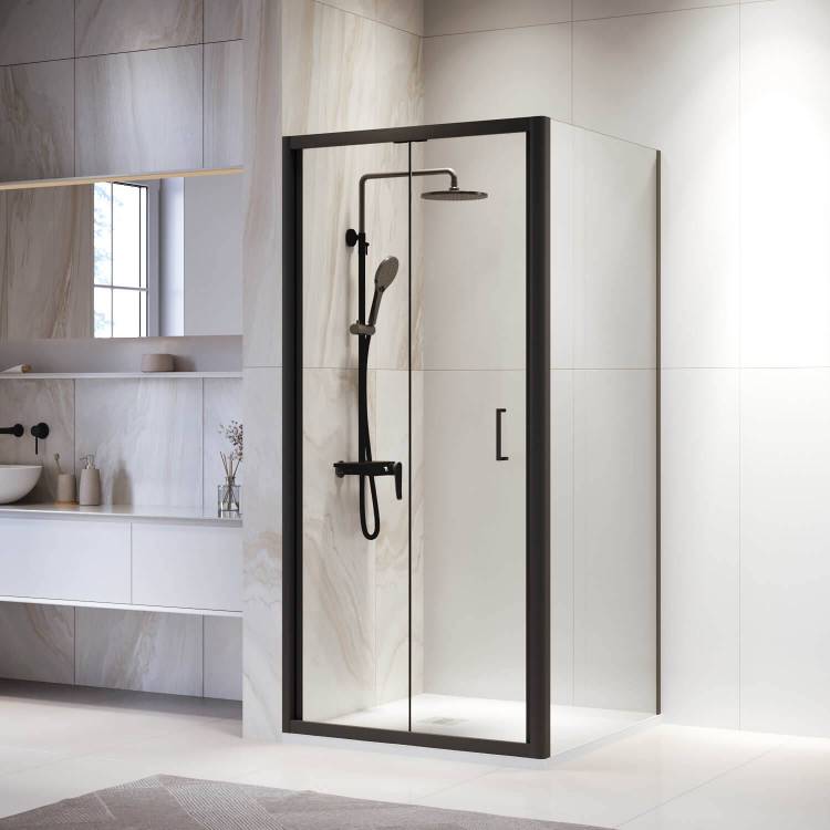 Душевой уголок RGW Passage PA-132B 060813288-14 профиль черный, стекло прозрачное, 80x80