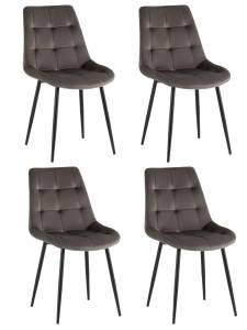 Набор из 4 стульев Stool Group Флекс OS-2499-V seat HLR-24 DUAL X4 антрацитовый велюр