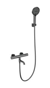 Смеситель для ванны Wonzon & Woghand WW-B3013-A1-BGG с душем и термостатом, темный графит