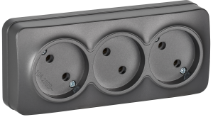 Розетка 3-местная IEK Glory ERH30-K46M-10 сталь матовый