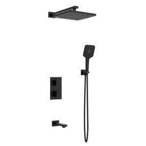 Душевая система AltroBagno Lamberto 040412 NeOp, черная матовая, с термостатом