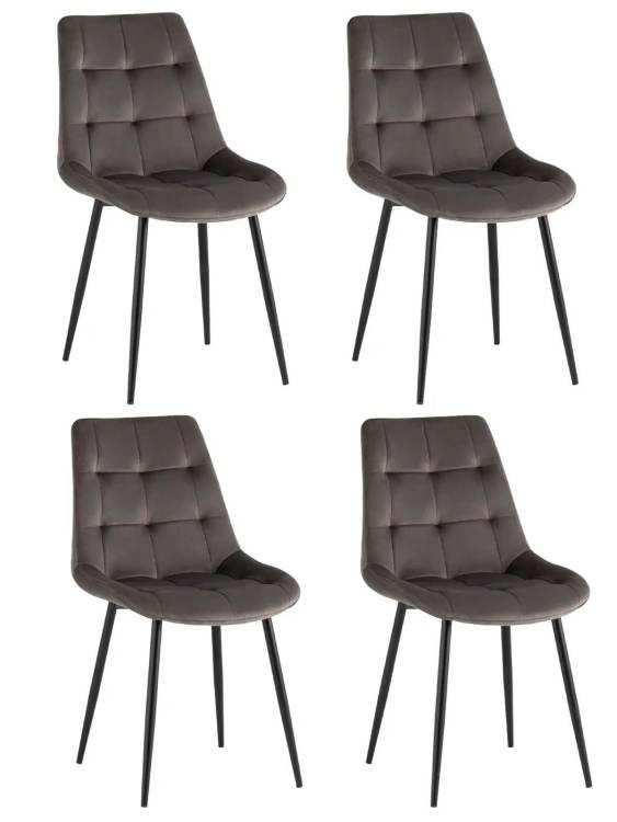 Набор из 4 стульев Stool Group Флекс OS-2499-V seat HLR-24 DUAL X4 антрацитовый велюр