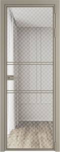 Межкомнатная дверь Profil Doors 2 AX цвет профиля Никель матовый, стекло безопасное 6 мм ромб белый 800x2000