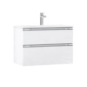 Тумба с раковиной Roca The Gap 80, 2 ящика, белый глянец