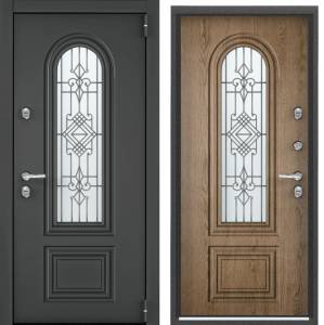 Входная стальная дверь Torex SNEGIR PRO-C PP 2854026 ЛКП Графит/ПВХ Астана Табачный 2000x880
