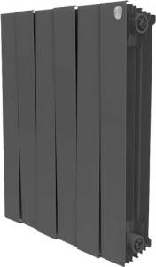 Радиатор биметаллический Royal Thermo Piano Forte 500 noir sable 6 секций, черный