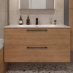 Тумба с раковиной Terminus Venta VEN101002300001O шпон, дуб, 100x62