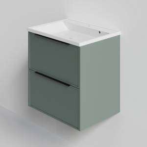 Тумба с раковиной La Fenice Simpla FNC-01-SIM-G-80-2 Grigio Twin серо-зеленая