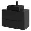 Тумба с раковиной Orange Line Li-80TubMDF+B01-475MB черная матовая, 80.5 см