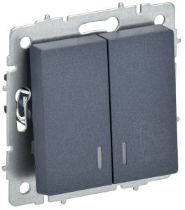 Выключатель 2-клавишный IEK Brite BR-V20-2-10-K35 маренго