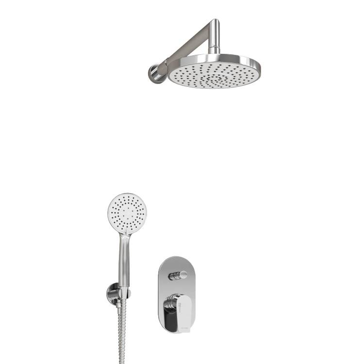 Душевой комплект Wasserkraft A16629 с верхней душевой насадкой, хром, встраиваемый, с лейкой