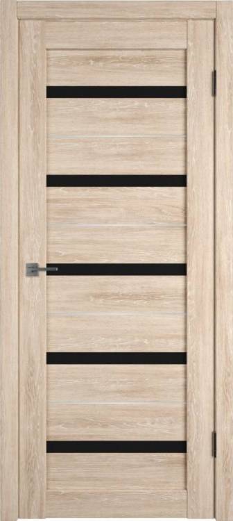 Межкомнатная дверь Владимирская Фабрика Дверей Atum Al 7 Sand Vellum стекло Black Gloss SM 800x2000