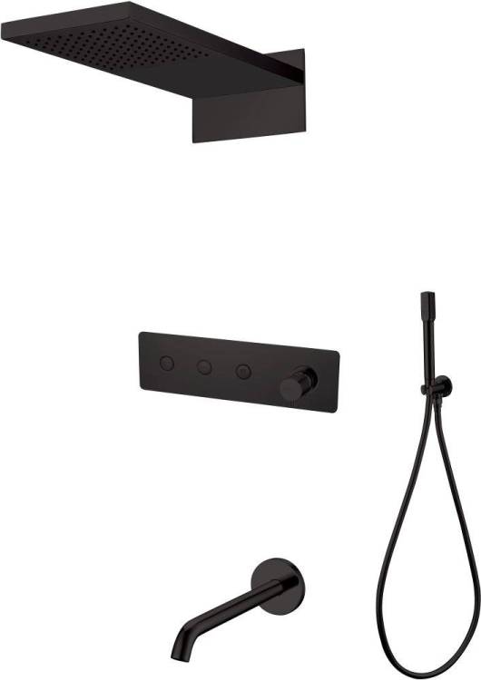 Душевой комплект Boheme Fusion 130-2-B С ВНУТРЕННЕЙ ЧАСТЬЮ, Black