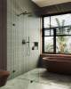 Душевая перегородка MaybahGlass MGD-259-6 79x195, стекло прозрачное 8 мм, профиль черный