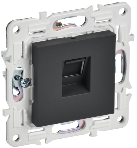 Розетка компьютерная RJ45 IEK Skandy SK-K10-1-K53 графит