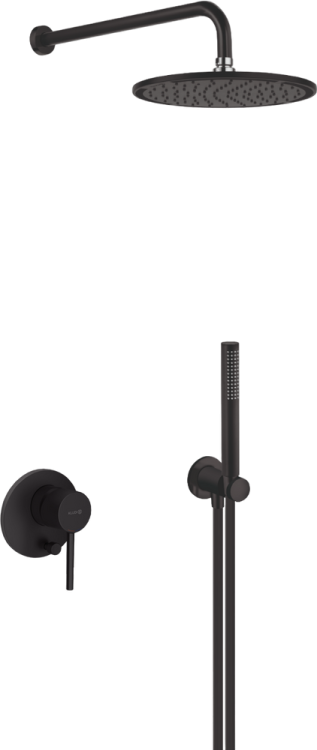 Душевой комплект Kludi Bozz 387363976 С ВНУТРЕННЕЙ ЧАСТЬЮ, черный матовый