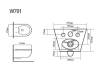 Унитаз подвесной Black&White W-701 безободковый, сиденье микролифт, белый фото 2