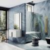 Шторка на ванну MaybahGlass MGV-644-3 40.5x140, поворотная, стекло прозрачное 6 мм, профиль золото фото 2