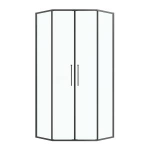 Душевая перегородка Niagara Nova NG-6838-100BL профиль чёрный матовый, стекло прозрачное, 100x100x195