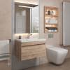 Тумба с раковиной Uperwood Eva 3930313469 подвесная, выдвижной ящик, крафт табачный, 60 см фото 7