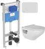 Комплект Унитаз подвесной Bien Ion безободковый + Система инсталляции для унитазов Ideal Standard ProSys с белой кнопкой