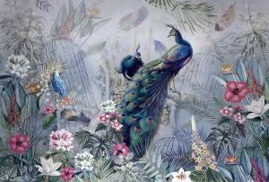 3D Фотообои Artegrafico «Павлиний сад» ED-028 песок