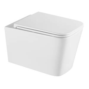 Унитаз подвесной AQUAme AQM2015PRO безободковый, сиденье микролифт, смыв Invisible, белый глянец