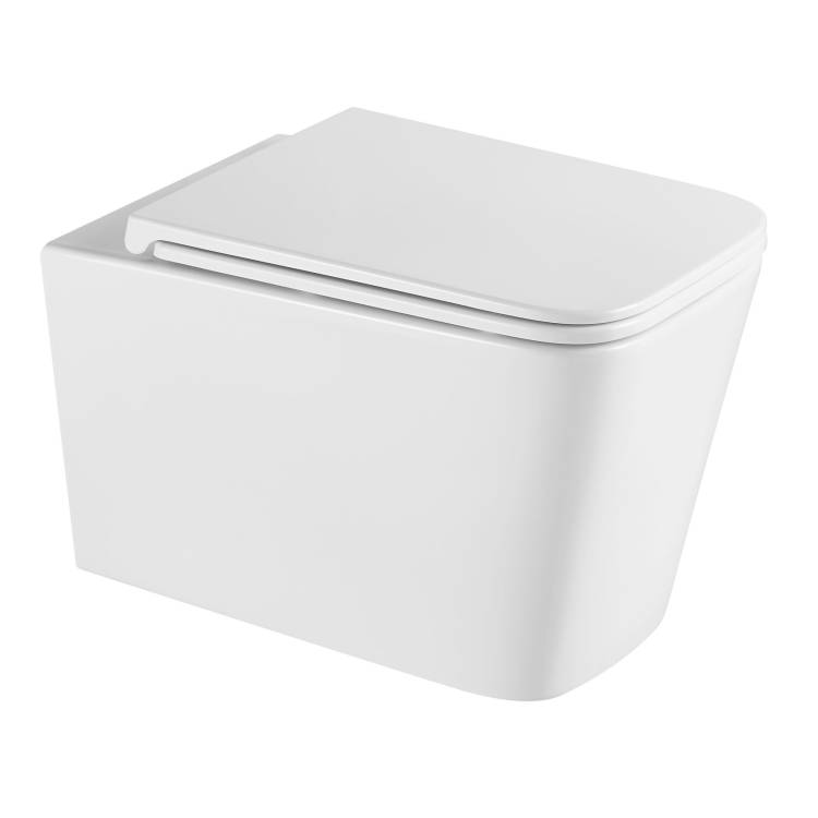 Унитаз подвесной AQUAme AQM2015PRO безободковый, сиденье микролифт, смыв Invisible, белый глянец