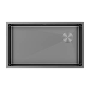 Мойка кухонная Paulmark Next-Skew 74 Uni PM887444-GM Вороненая Сталь, 74x44