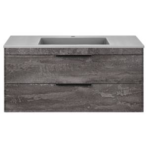 Тумба с раковиной Vincea Chiara 2D VMC-2C2100GS Серый, серая раковина