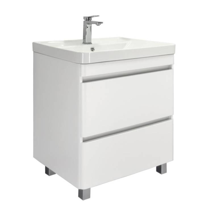 Тумба с раковиной Comforty Валдай-70Н 00-00020836 белый матовый