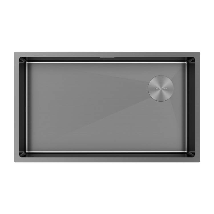Мойка кухонная Paulmark Next-Skew 74 Uni PM887444-GM Вороненая Сталь, 74x44