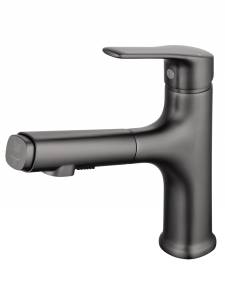 Смеситель для раковины Wonzon & Woghand WW-AE4151-BGG с выдвижным изливом, темный графит
