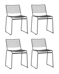 Набор из 4 стульев Stool Group Danny DN-S18 BL/BL X4 черный с черной подушкой