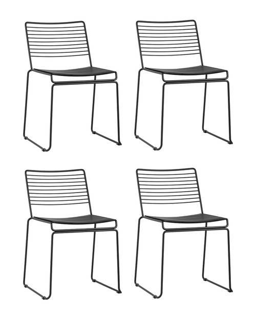 Набор из 4 стульев Stool Group Danny DN-S18 BL/BL X4 черный с черной подушкой
