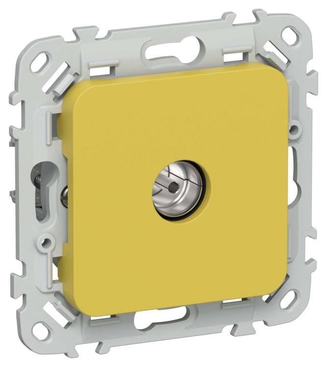 ТВ-розетка проходная тип M IEK Flite FI-A13-P-K44 желтый карри