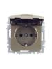 Розетка 1-местная с заземлением, шторками и крышкой IEK Brite BR-R16-16-K37 шампань фото 6