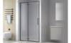 Душевая дверь в нишу Royal Bath Bern BERN-V RB90-T-BL профиль черный, стекло прозрачное, 90x195