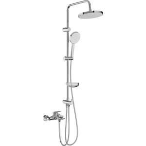 Душевая стойка BOND Cube B03-9500 хром, со смесителем, с изливом, с тропическим душем