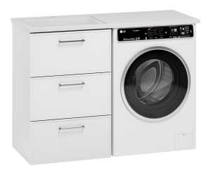 Тумба с раковиной Brevita Фрэйм УТ000026846 левая, белая, 55 см