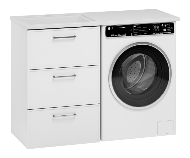 Тумба с раковиной Brevita Фрэйм УТ000026846 левая, белая, 55 см