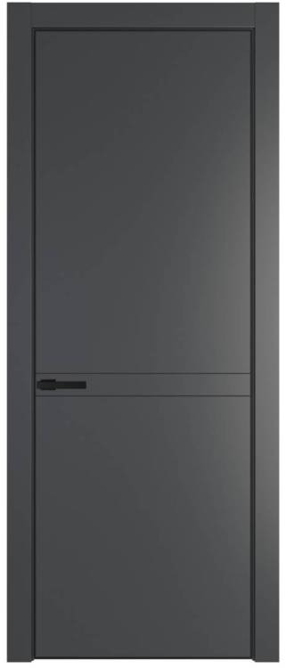 Межкомнатная дверь Profil Doors 11 PE полотно Графит, кромка алюминиевая с четырех сторон черная, алюминиевый молдинг 3мм 700x2000