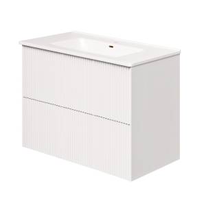 Тумба с раковиной La Fenice Terra Twin Bianco NFNC-01-TER-B-80-2-3-80 белая матовая, 80 см