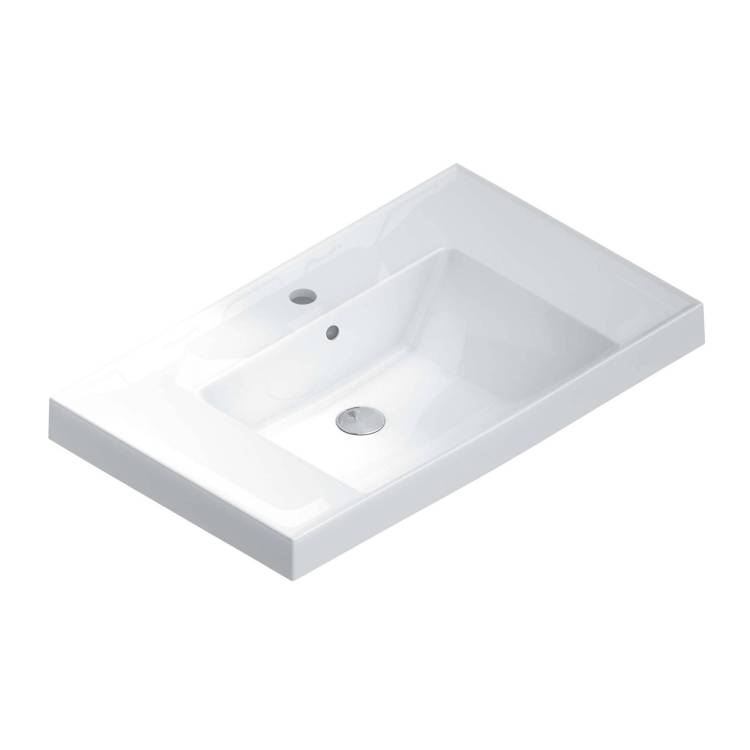 Мебельная раковина Kerama Marazzi Cubo 80 подвесная, белая глянцевая