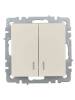 Выключатель 2-клавишный IEK Brite BR-V20-1-10-K10 бежевый фото 4
